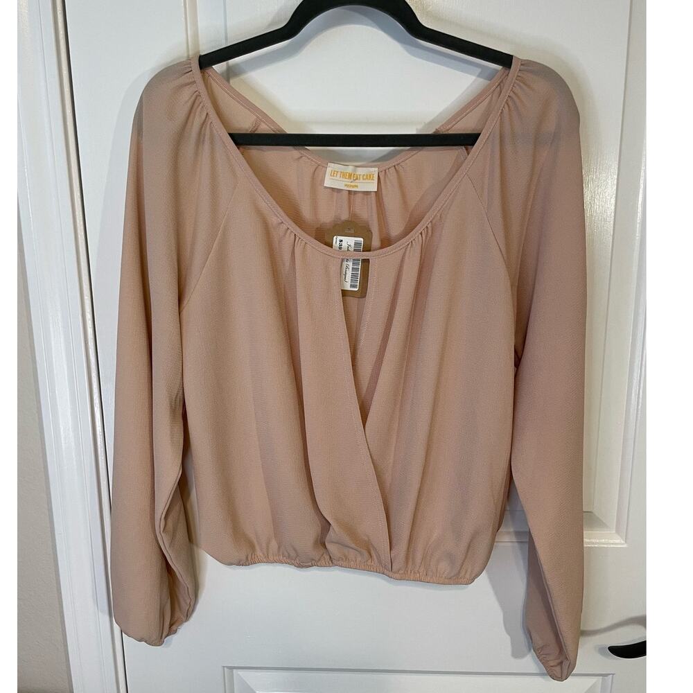 NWT Let Them Eat Cake Womens Medium top blouse light plum